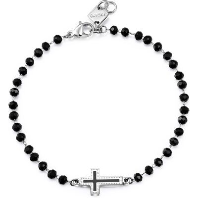 S'Agapõ Brățară din mărgele pentru bărbați cu cruce Charisma SHS12 S'Agapõ Brățară din mărgele pentru bărbați cu cruce Charisma SHS12