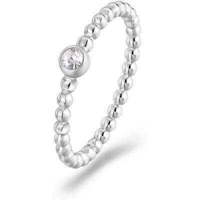 S'Agapõ Inel minimalist din oțel cu cristal For Love SFV46 54 mm S'Agapõ Inel minimalist din oțel cu cristal For Love SFV46 54 mm