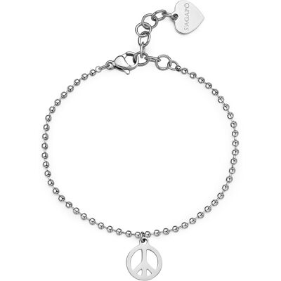 S'Agapõ Brățară atemporală din oțel Peace Smile SSM012 S'Agapõ Brățară atemporală din oțel Peace Smile SSM012