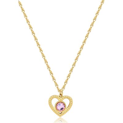 S'Agapõ Colier delicat placat cu aur Inimă cu cristal Lucky Light SKT36 S'Agapõ Colier delicat placat cu aur Inimă cu cristal Lucky Light SKT36