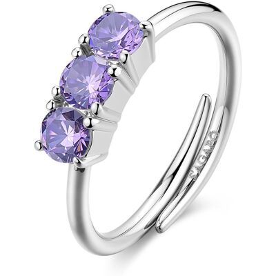 S'Agapõ Inel din oțel cu zircon cubic violet Dazzly SDZ156 S'Agapõ Inel din oțel cu zircon cubic violet Dazzly SDZ156
