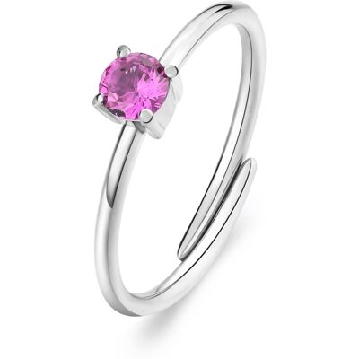 S'Agapõ Inel din oțel, cu zirconiu cubic fucsia Dazzly SDZ32 S'Agapõ Inel din oțel, cu zirconiu cubic fucsia Dazzly SDZ32