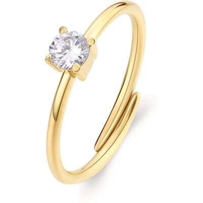 S'Agapõ Inel placat cu aur cu zirconiu cubic Dazzly SDZ37 S'Agapõ Inel placat cu aur cu zirconiu cubic Dazzly SDZ37