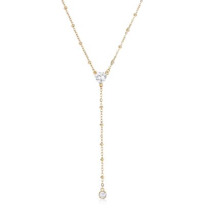 S'Agapõ Colier romantic placat cu aur cu zircon cubic Dazzly SDZ134 S'Agapõ Colier romantic placat cu aur cu zircon cubic Dazzly SDZ134