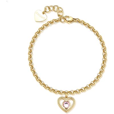 S'Agapõ Brățară romantică placată cu aur inimioară Lucky Light SKT42 S'Agapõ Brățară romantică placată cu aur inimioară Lucky Light SKT42