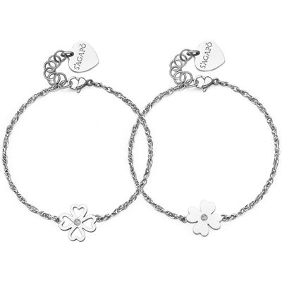 S'Agapõ Set de brățări din oțel Trifoi Me + You SEY25 S'Agapõ Set de brățări din oțel Trifoi Me + You SEY25