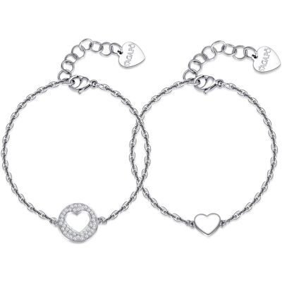 S'Agapõ Set de brățări din oțel Inimioare Me + You SEY11 S'Agapõ Set de brățări din oțel Inimioare Me + You SEY11