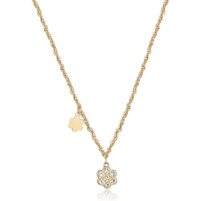 S'Agapõ Colier elegant, placat cu aur și decorat cu o floare Aurora SAR37 S'Agapõ Colier elegant, placat cu aur și decorat cu o floare Aurora SAR37