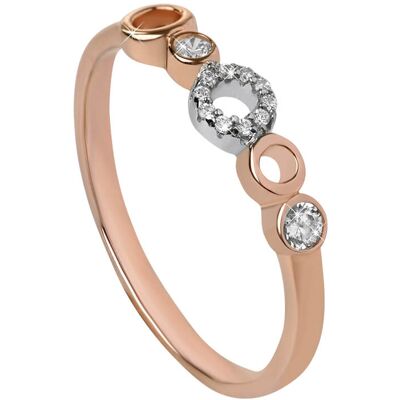 Silver Cat Inel Bicolor pentru damă cu zirconiu SC345 58 mm Silver Cat Inel Bicolor pentru damă cu zirconiu SC345 58 mm