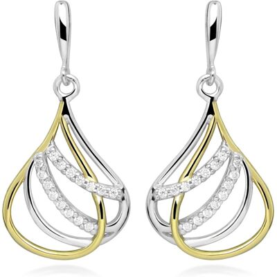 Silver Cat Cercei eleganți suspendați din argint Bicolor SC610 Silver Cat Cercei eleganți suspendați din argint Bicolor SC610