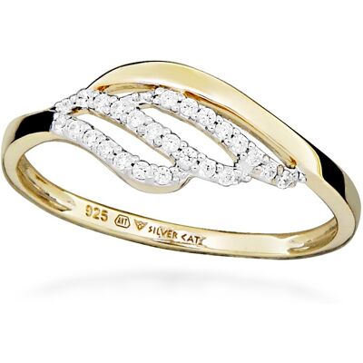 Silver Cat Inel fermecător placat cu aur cu zircon cubic SC567 54 mm Silver Cat Inel fermecător placat cu aur cu zircon cubic SC567 54 mm