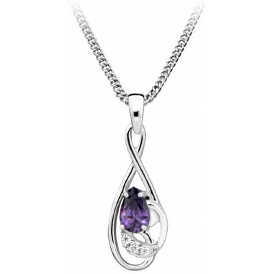 Silver Cat Colier fashion cu zircon ametist SC402 Silver Cat Colier fashion cu zircon ametist SC402