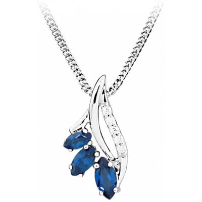 Silver Cat Colier fashion cu zirconi și cristal de safir SC385 Silver Cat Colier fashion cu zirconi și cristal de safir SC385