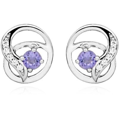 Silver Cat Cercei fashion de argint cu ametiste sintetice SC458 Silver Cat Cercei fashion de argint cu ametiste sintetice SC458