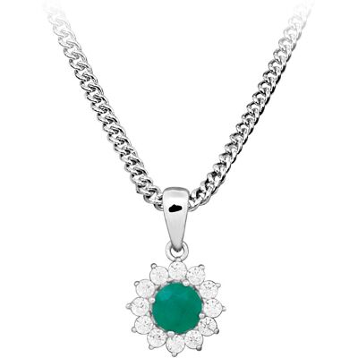 Silver Cat Colier din argint cu zircon și smarald SC565 (lanț, pandantiv) Silver Cat Colier din argint cu zircon și smarald SC565 (lanț, pandantiv)
