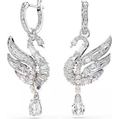 Swarovski Cercei suspendați de lux 2în1 Swan 5723388 Swarovski Cercei suspendați de lux 2în1 Swan 5723388
