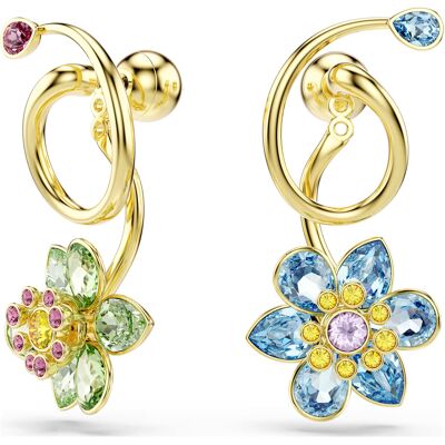 Swarovski Cercei asimetrici placați cu aur 2în1 Flori Idyllia 5709025 Swarovski Cercei asimetrici placați cu aur 2în1 Flori Idyllia 5709025