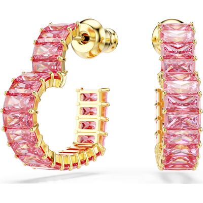 Swarovski Cercei inimioare placați cu aur cu zirconiu cubic roz Swarovski Matrix 5706340 Swarovski Cercei inimioare placați cu aur cu zirconiu cubic roz Swarovski Matrix 5706340