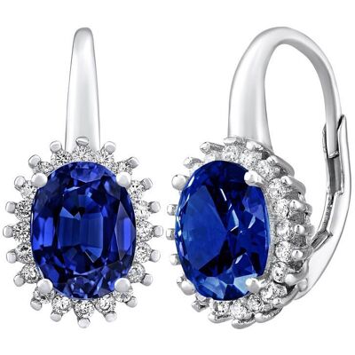 Silvego Cercei din argint DHARMA cu safir albastru LPS0588DB Silvego Cercei din argint DHARMA cu safir albastru LPS0588DB
