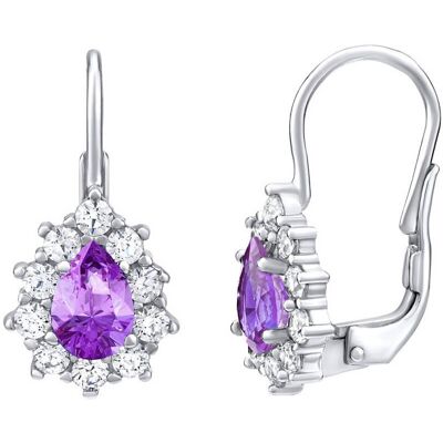 Silvego Cercei violet argintiu cu Swarovski Zirkonia SILVEGO31866F Silvego Cercei violet argintiu cu Swarovski Zirkonia SILVEGO31866F