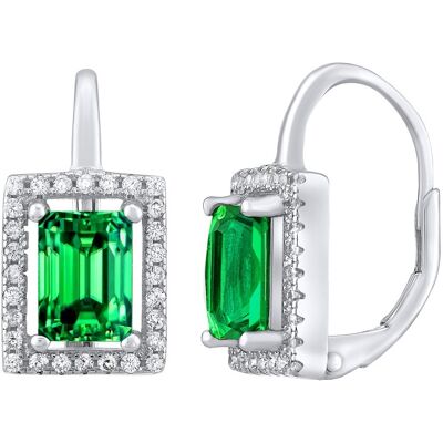 Silvego Cercei din argint PALOMA cu zircon verde LPSPE0455G Silvego Cercei din argint PALOMA cu zircon verde LPSPE0455G