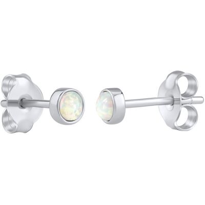 Silvego Cercei argintii cu opal alb sintetic LPS0933W Silvego Cercei argintii cu opal alb sintetic LPS0933W