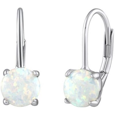 Silvego Cercei din argint cu opal alb sintetic LPS1398W Silvego Cercei din argint cu opal alb sintetic LPS1398W