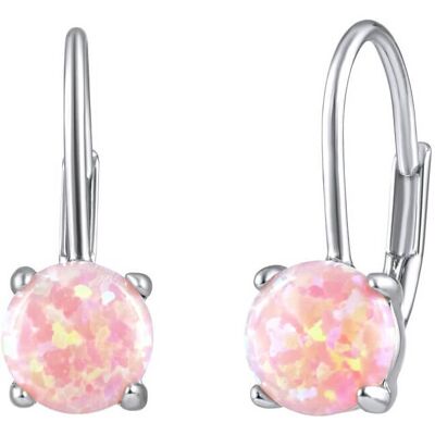 Silvego Cercei din argint cu opal roz sintetic LPS1398P Silvego Cercei din argint cu opal roz sintetic LPS1398P