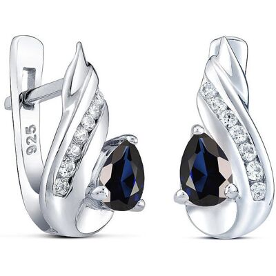 Silvego Cercei din argint cu safir sintetic Valeria QRE04S Silvego Cercei din argint cu safir sintetic Valeria QRE04S