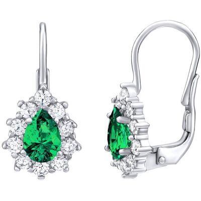 Silvego Cercei din argint cu piatra verde Swarovski Createdpietre SILVEGO31866G Silvego Cercei din argint cu piatra verde Swarovski Createdpietre SILVEGO31866G