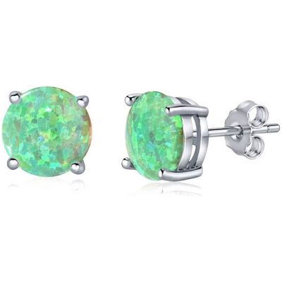 Silvego Cercei din argint cu opal sintetic verde JJJEBG302004 Silvego Cercei din argint cu opal sintetic verde JJJEBG302004