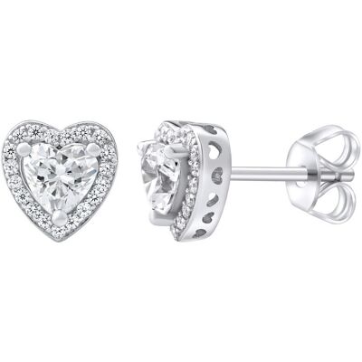 Silvego Cercei inimă din argint cu Swarovski® Zirconia MWE02140 Silvego Cercei inimă din argint cu Swarovski® Zirconia MWE02140