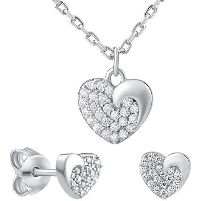 Silvego Set cadou de bijuterii din argint LOVE pentru îndrăgostiți MWS11187 (cercei, colier) Silvego Set cadou de bijuterii din argint LOVE pentru îndrăgostiți MWS11187 (cercei, colier)