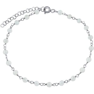 Silvego Brățară de argint cu piatră de lună autentică Arika 3mm INS1002BMS Silvego Brățară de argint cu piatră de lună autentică Arika 3mm INS1002BMS