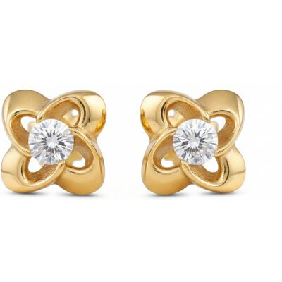 Soliter Cercei tip studs placați cu aur, cu zirconii transparente 436 001 00465 05 Soliter Cercei tip studs placați cu aur, cu zirconii transparente 436 001 00465 05