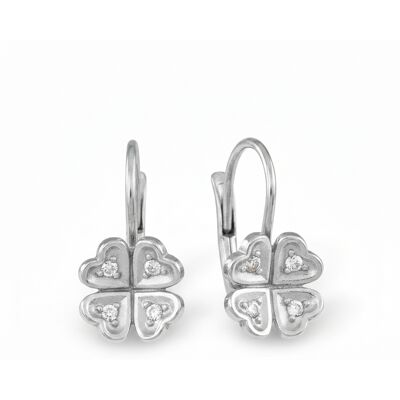 Soliter Cercei din argint Trifoi cu cristale 436 001 00215 04 Soliter Cercei din argint Trifoi cu cristale 436 001 00215 04