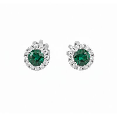 Soliter Cercei argintii tip știft cu cristal verde 436 001 00588 0400800 Soliter Cercei argintii tip știft cu cristal verde 436 001 00588 0400800
