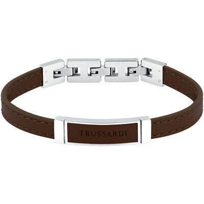 Trussardi Brățară din piele maro pentru bărbați T-Leather TJAXZ06 Trussardi Brățară din piele maro pentru bărbați T-Leather TJAXZ06