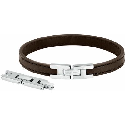 Trussardi Brățară elegantă de culoare maro închis T-Leather TJAXZ02 Trussardi Brățară elegantă de culoare maro închis T-Leather TJAXZ02