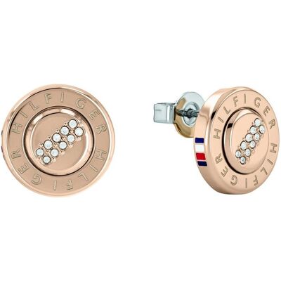 Tommy Hilfiger Cercei sferici din bronz și oțel cu cristale 2780613 Tommy Hilfiger Cercei sferici din bronz și oțel cu cristale 2780613