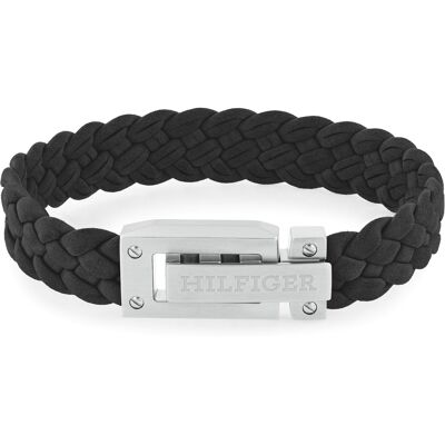 Tommy Hilfiger Brățară neagră din piele pentru bărbați 2790517 Tommy Hilfiger Brățară neagră din piele pentru bărbați 2790517
