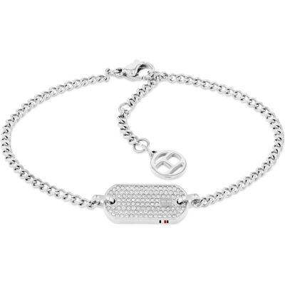 Tommy Hilfiger Brățară pentru femei din oțel cu cristale Dog Tag 2780863 Tommy Hilfiger Brățară pentru femei din oțel cu cristale Dog Tag 2780863