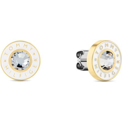Tommy Hilfiger Cercei eleganți placați cu aur cu cristal Layered 2780809 Tommy Hilfiger Cercei eleganți placați cu aur cu cristal Layered 2780809