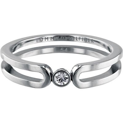 Tommy Hilfiger Inel fin din oțel cu cristal TH2780100 56 mm Tommy Hilfiger Inel fin din oțel cu cristal TH2780100 56 mm