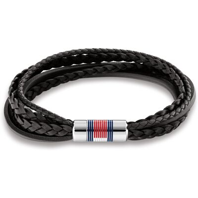 Tommy Hilfiger Brățară de lux pentru bărbați din piele neagră Multi Layer 2790426 Tommy Hilfiger Brățară de lux pentru bărbați din piele neagră Multi Layer 2790426