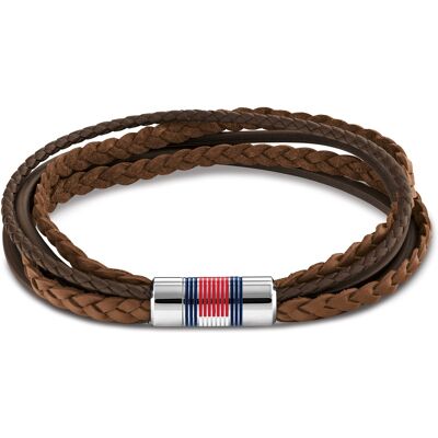 Tommy Hilfiger Brățară de lux din piele maro pentru bărbați Multi Layer 2790425 Tommy Hilfiger Brățară de lux din piele maro pentru bărbați Multi Layer 2790425