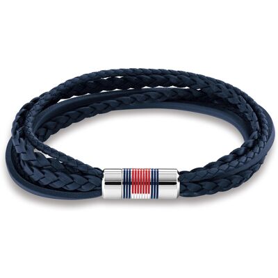 Tommy Hilfiger Brățară de lux pentru bărbați din piele albastră închis Multi Layer 2790427 Tommy Hilfiger Brățară de lux pentru bărbați din piele albastră închis Multi Layer 2790427