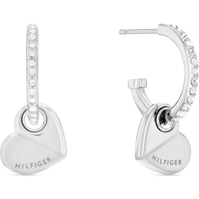 Tommy Hilfiger Cercei rotunzi moderni din oțel cu inimioare 2780882 Tommy Hilfiger Cercei rotunzi moderni din oțel cu inimioare 2780882