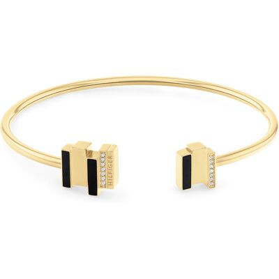 Tommy Hilfiger Brățară modernă deschisă placată cu aur decorată cu cristale Layered 2780846 Tommy Hilfiger Brățară modernă deschisă placată cu aur decorată cu cristale Layered 2780846