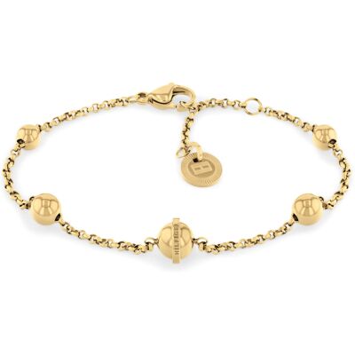Tommy Hilfiger Brățară atemporală placată cu aur pentru femei Metallic Orb 2780815 Tommy Hilfiger Brățară atemporală placată cu aur pentru femei Metallic Orb 2780815